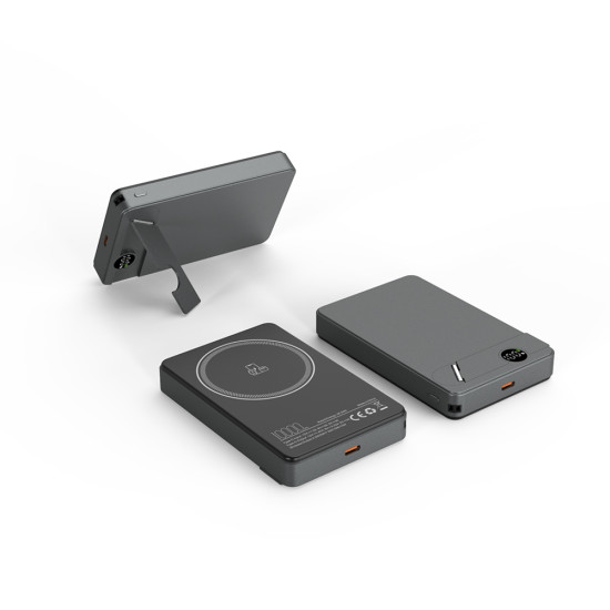 KİLYOS 10.000 MAH SİYAH MAGSAFE  ve  WIRELESS STANDLI POWERBANK