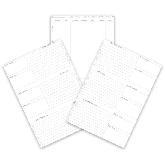 KOLEJ SİYAH SPİRALLİ HAFTALIK PLANLAYICI (20x28 CM)