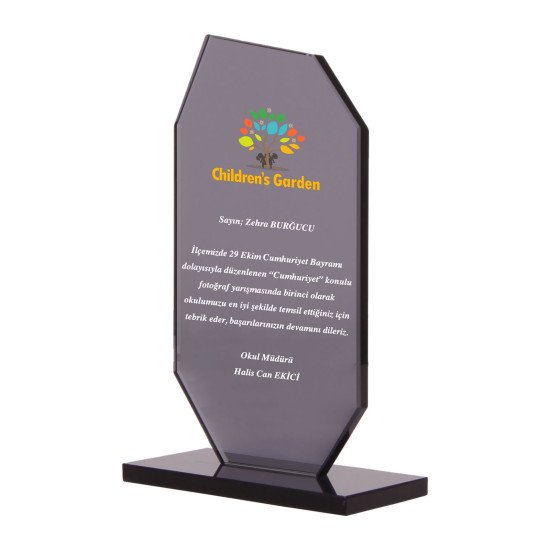 OSKAY SİYAH KRİSTAL PLAKET