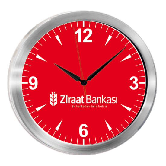 TRİTON091 GÜMÜŞ METAL KASA DUVAR SAATİ (350 MM)